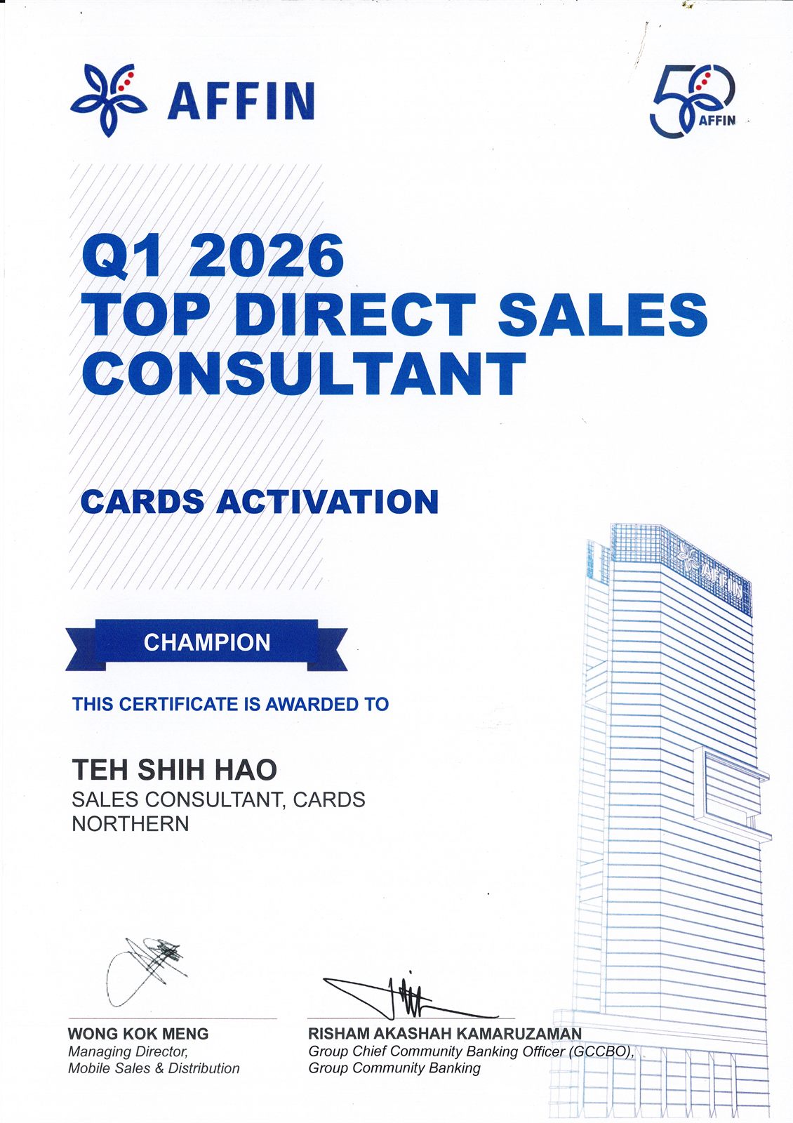 Cards Activation — Champion, AFFIN Group · Q1 2026